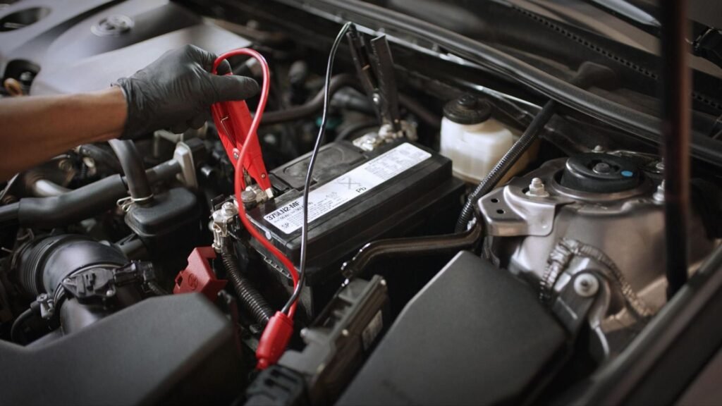 A person holding a battery showing how to Extend the Life of Your Car Battery